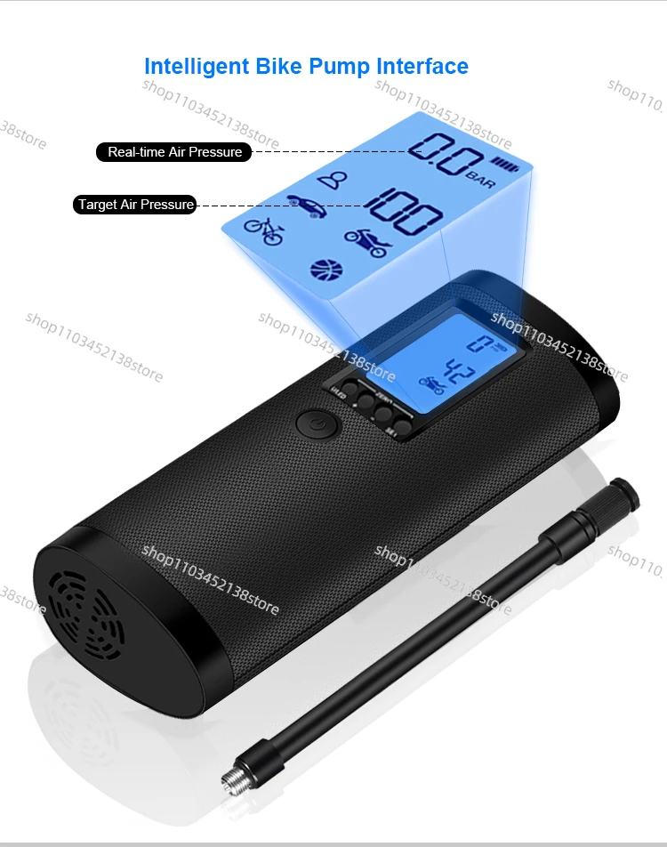 

Electric Air Compressor Pump Tire Inflator ABS Universal Bicycle Motorcycle