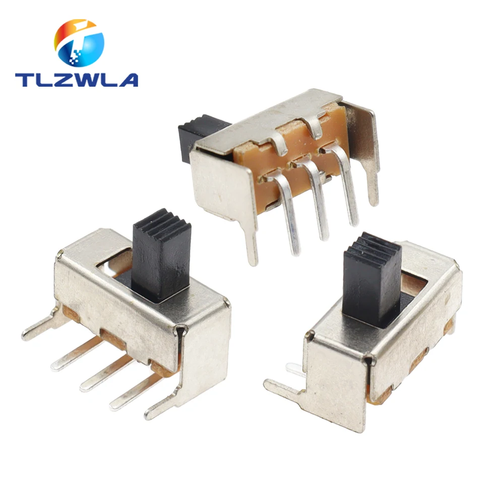 10PCS SS12F23 SS12F23VG5 0.5A 50V Toggle Switch 3PIN 1P2T 90 Degree Curved Needle Slide Switch Handle high 5mm