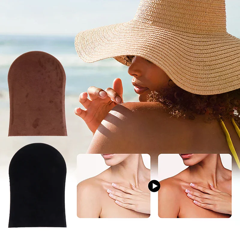 1PC Reusable Back Tan Applicator Glove Exfoliating Tan Removal Mitt Self Tanning Body Face Bath Cleaning Soft Glove view 3