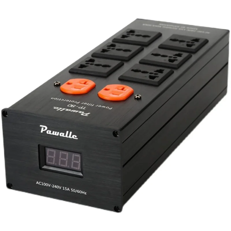 

New Pwalle TP80 3000W 15A Power Amplifier Audio Power Filter Socket Anti-Surge Overload Protection Purifier Filter