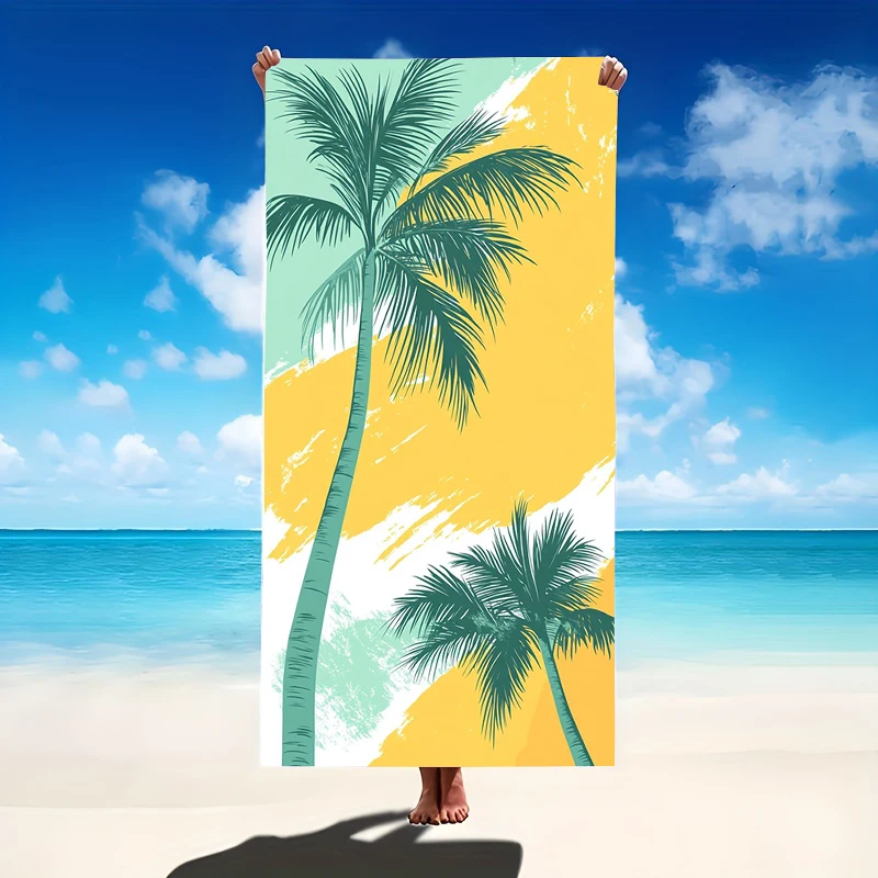 Abstract Line Dot Tropical Leaf Sitting Leopard Portrait Print Microfiber Quick Dry Modern Animal Art Pool Vacation Beach Towel
