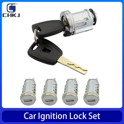 CHKJ Car Ignition Lock Set For Fiat Ducato For Peugeot For Citroen SIP22 Blade Car Key Door Original Milling Cylinder Trunk Lock