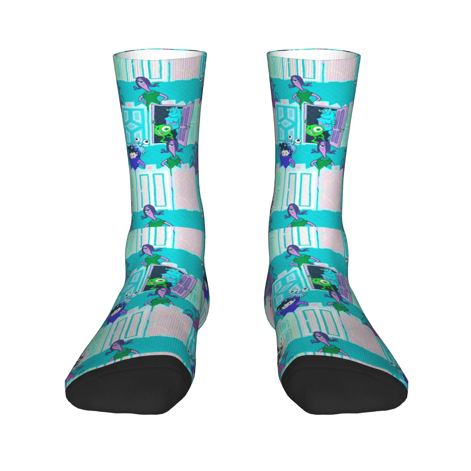 Monsters, Inc Mike Wazowski James Sullivan Socks Autumn Stockings Vintage Men's Soft Socks Graphic Outdoor Sports Non Skid Socks