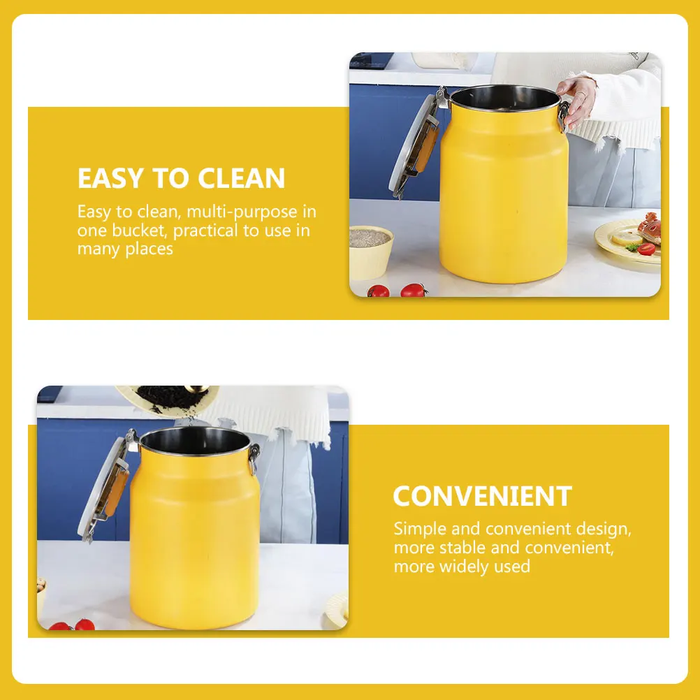 

Stainless Steel Rice Storage Bucket Sealed Kitchen Container Multi-Functional Household Grain Organizer