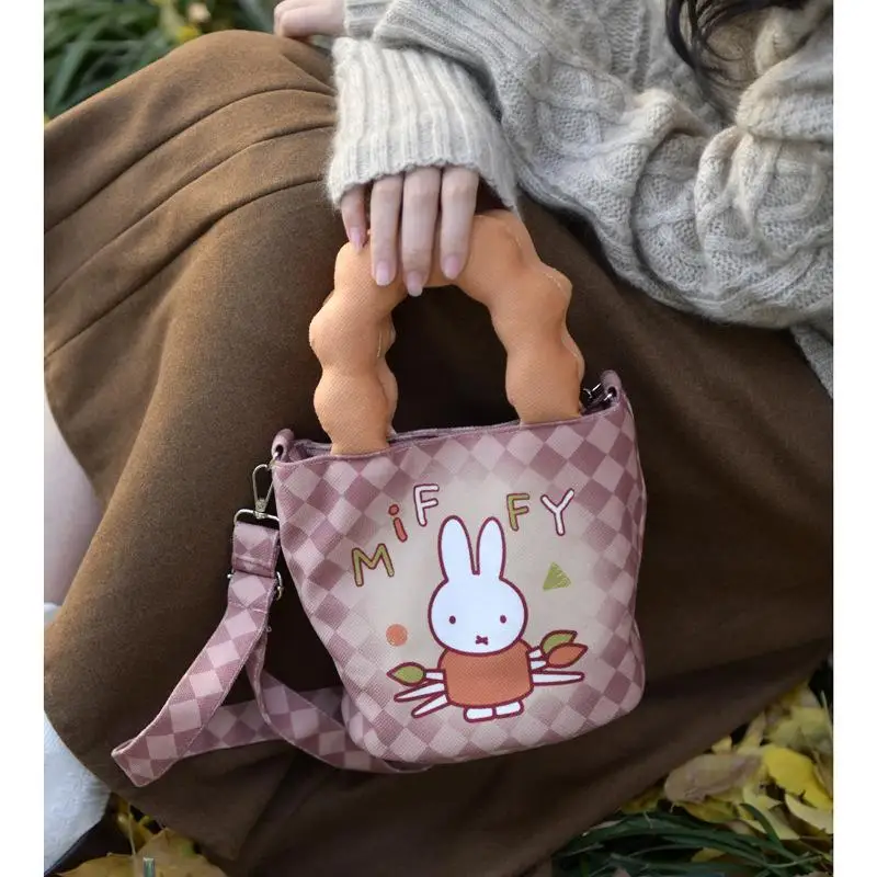 New Kawaii Miffy Cloud Crossbody Bag Shoulder Bag Handheld Bucket Bag Cartoon Anime Printed Portable Bag Birthday Gift for Gifts