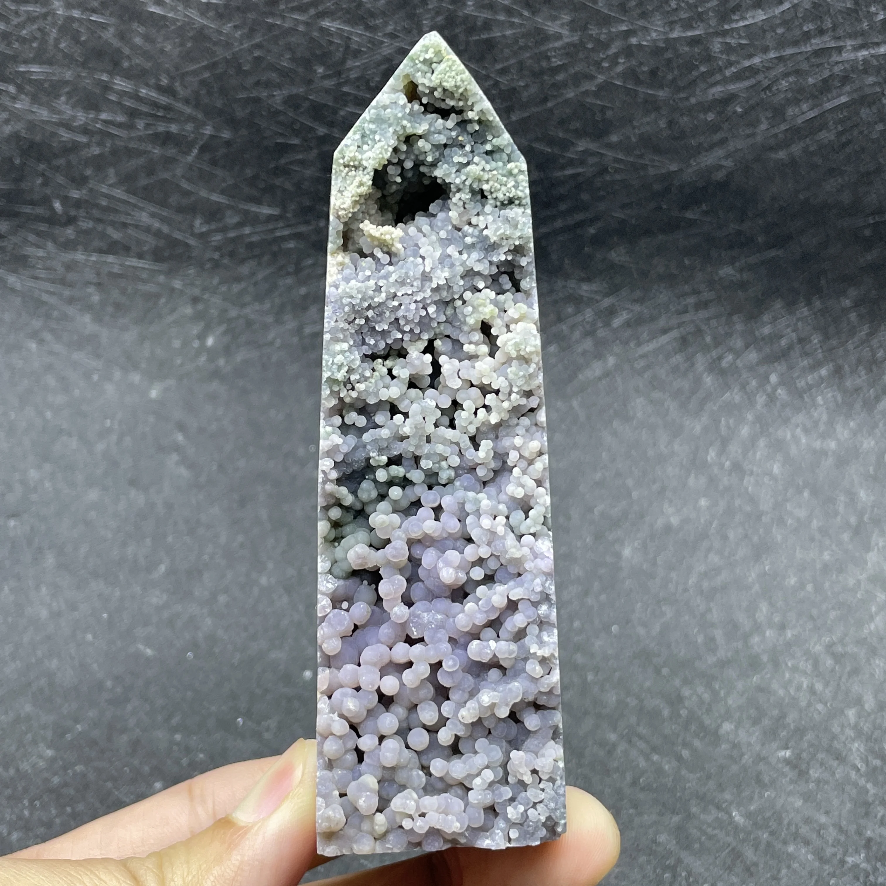 

142 г натуральный виноградный агат, кварцевая башня, украшение для дома, хрустальная башня, каменная палочка, полированный обелиск, исцеление L4