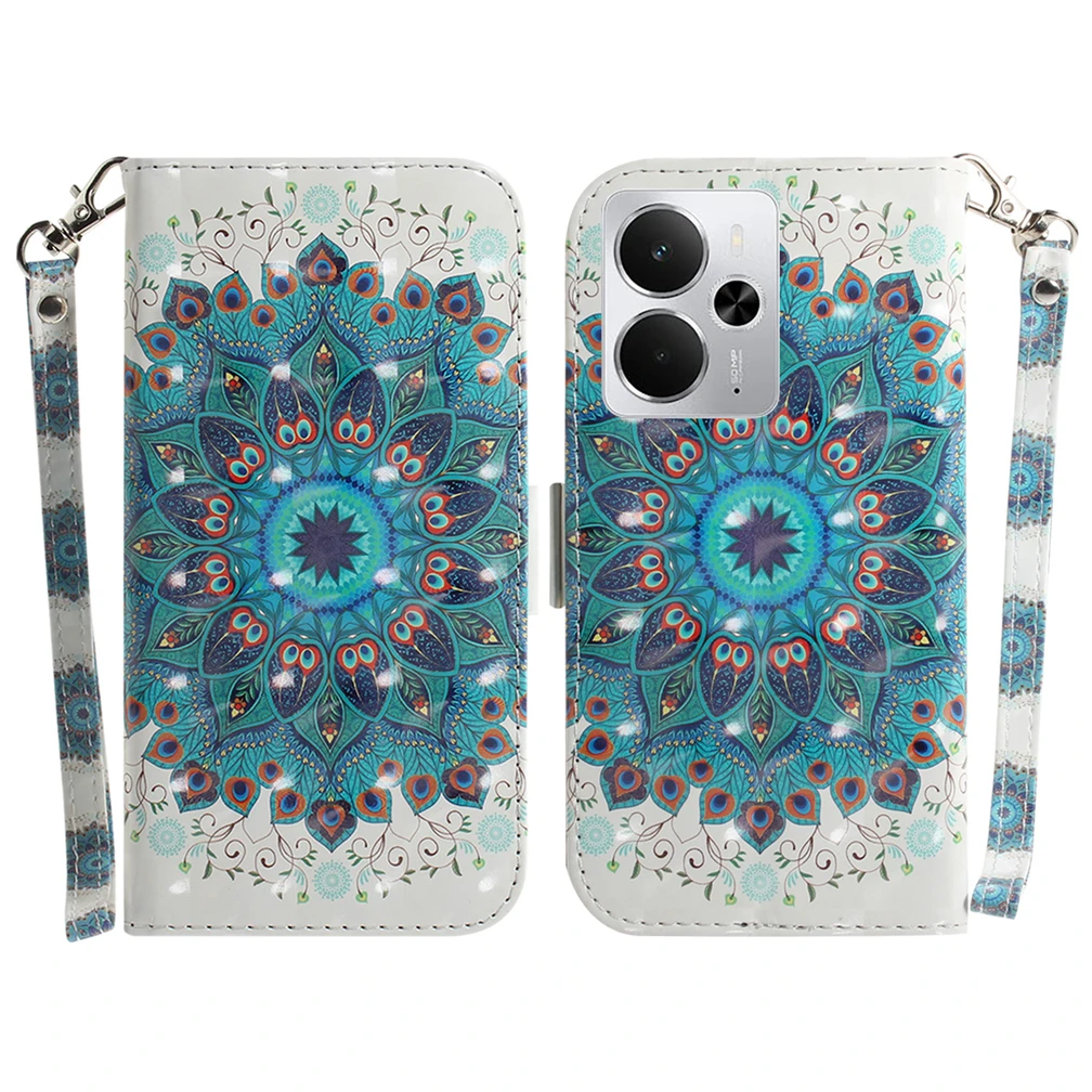 

Кожаный флип-чехол с 3D рисунком животных для Realme 14 Pro Plus GT Neo6 Neo7 SE 6T 6 C61 C63 C65 C75 Note 60, чехол-кошелек для карт