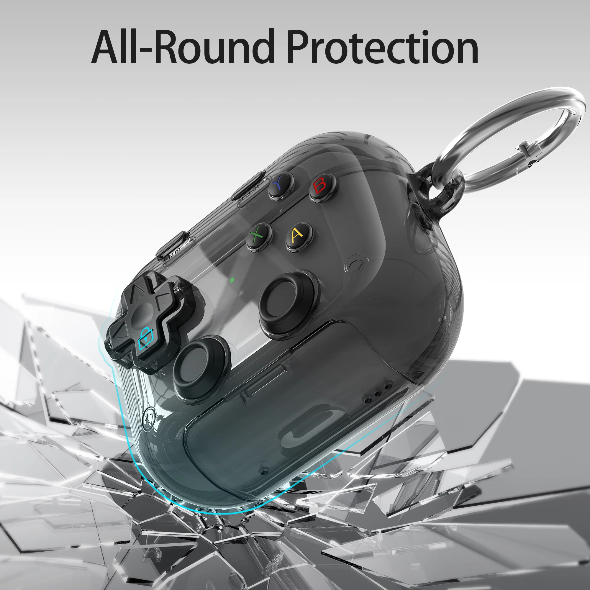 Hard Shell Game Console Design for AirPods Pro 3 2 1 4 5 Case Cover with Secure Lock Clip Protective Cover Headphone Accessories