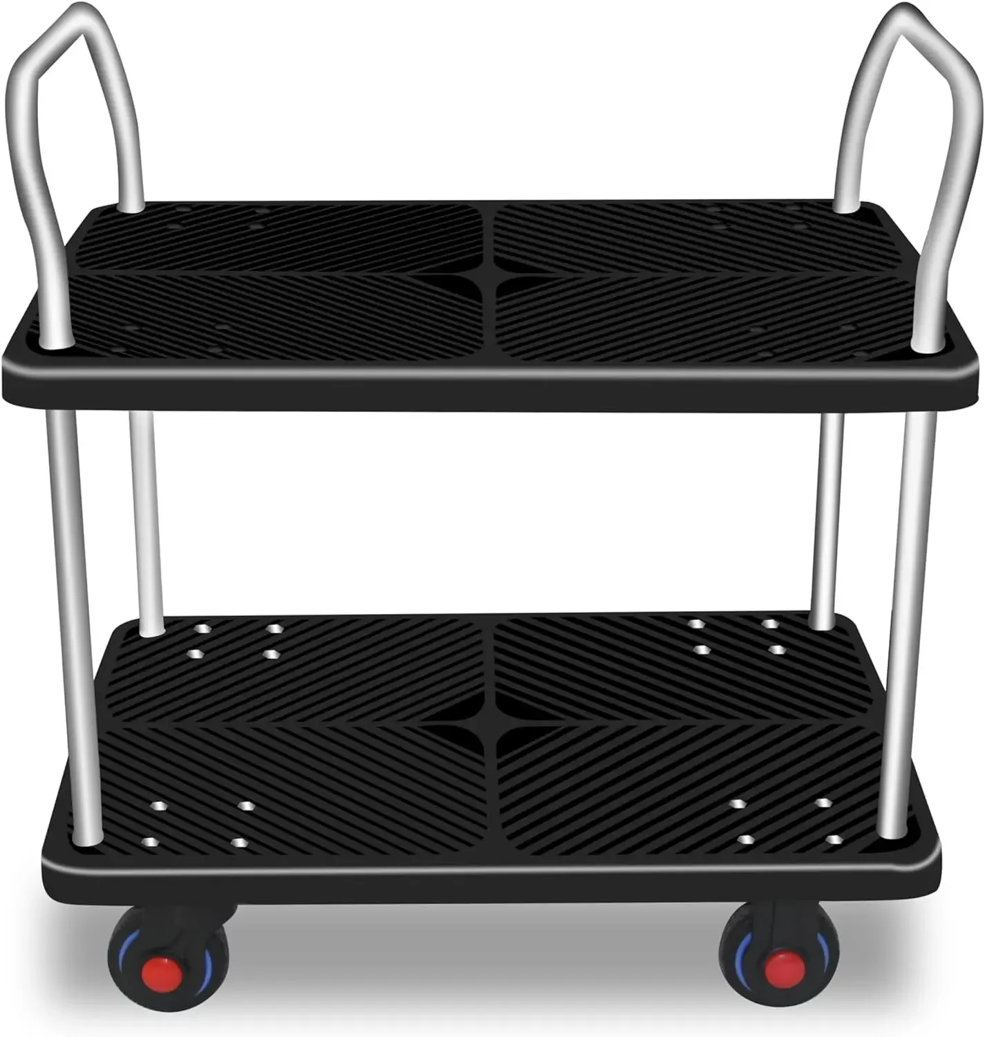 

Platform Truck Cart with Cage Heavy-Duty Hand Cart 1600 lb Capacity Commercial Multi-Use Silent Durable Wheels Easy to Clean