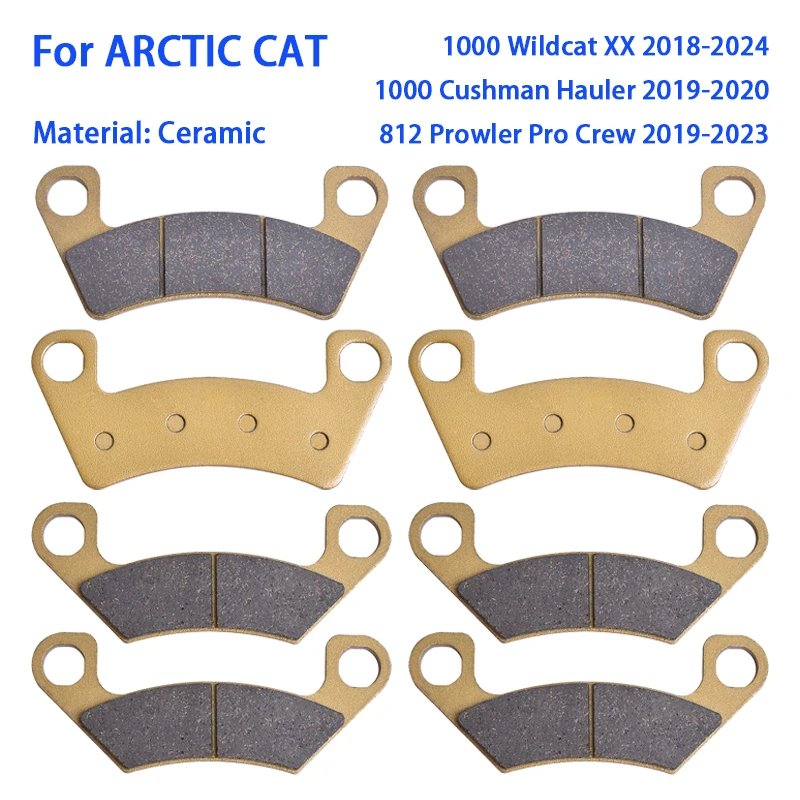 Front Rear Brake Pads for ARCTIC CAT 1000 Wildcat XX 2018-2014 1000cc Cushman Hauler 4x4 2019 2020 812 Prowler Pro XT 2019-2023