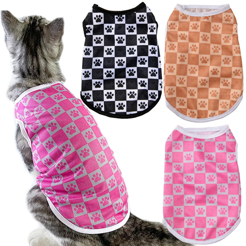 Cute Cat Vest Breathable Pet Clothes For Small Dogs Cats Apparel Fashion Soft Puppy Kitten T-shirt Chihuahua Costume Supplies