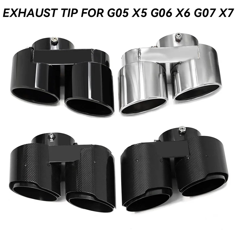 

1Pair Quad Carbon Fiber Exhaust Tip Exhaust Muffler Tip For BMW X5 G05 X6 G06 X7 G07 2019+ Tailpipe Exhaust System Nozzle