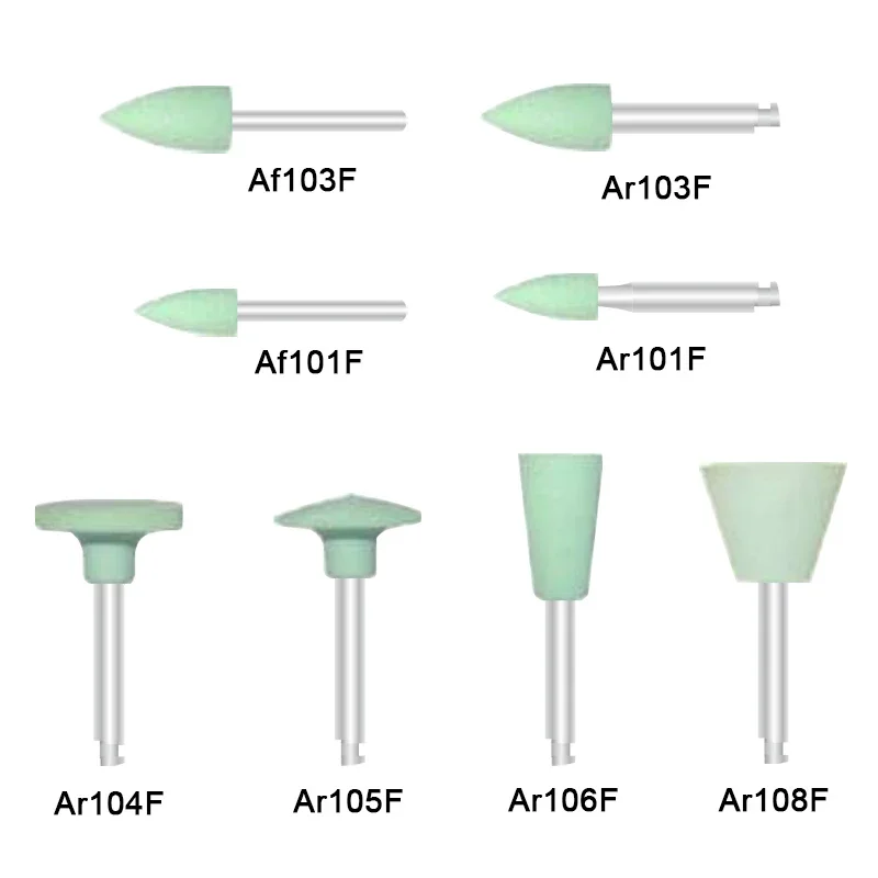 Dental Silicone Grinding Heads Fine Head Teeth Polisher Polishing Light Grey Dental Tools 100pcs/set