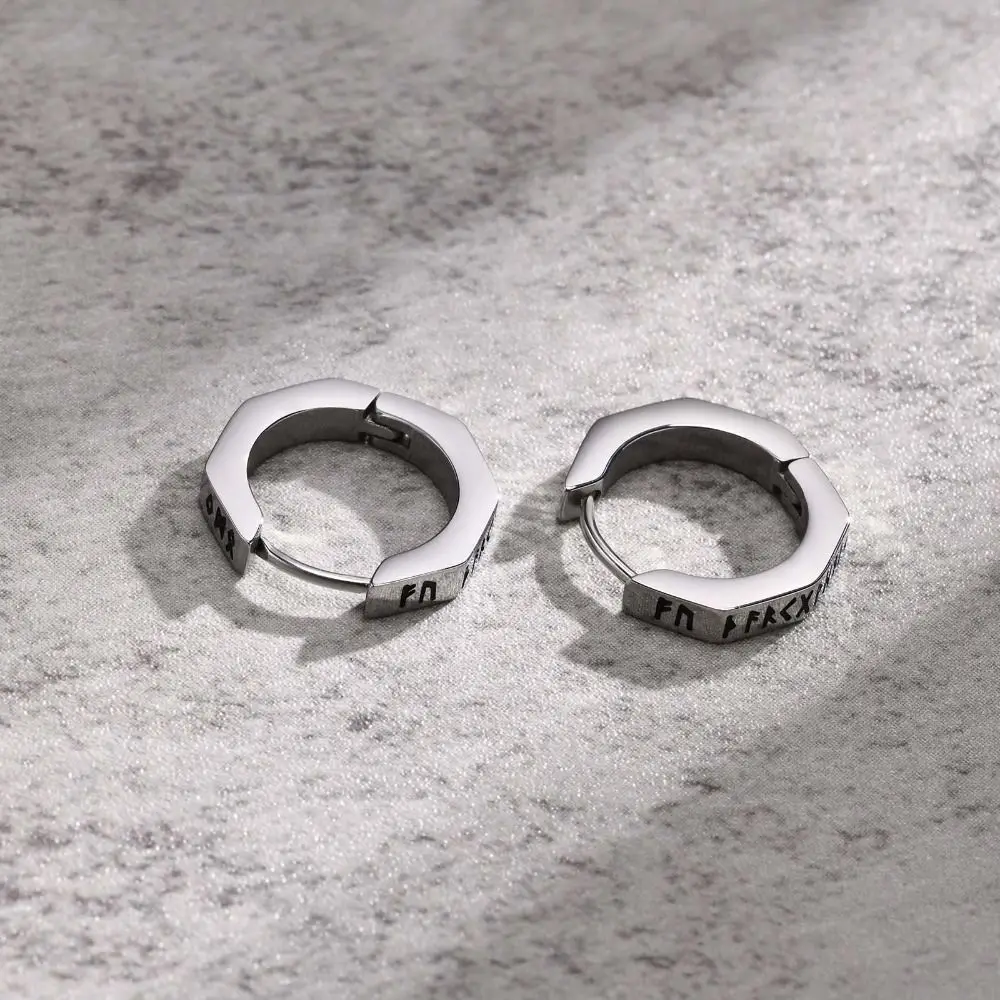 Hip Hop Men Hoop Earrings Cool Ear Buckle Korean Style Huggie Hoop Earring Stainless Steel Street Wear Men