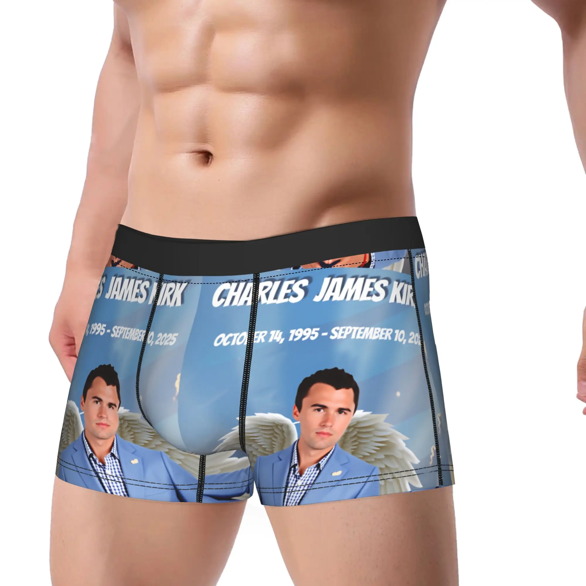 Charlie Kirk Angelic Advocate Boxer Brief  Underwear Quality Males Elastic Boxershorts Custom DIY Plus Size Panties