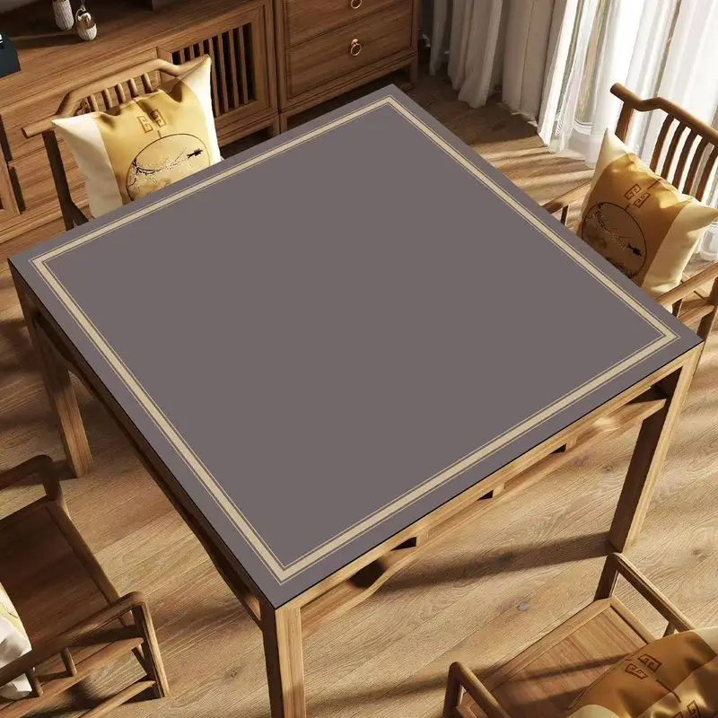 Solid Color Mahjong Table Mat Navy Blue Square Simple Anti Slip And Noise Reducing Desktop Mat Portable Desktop Decoration