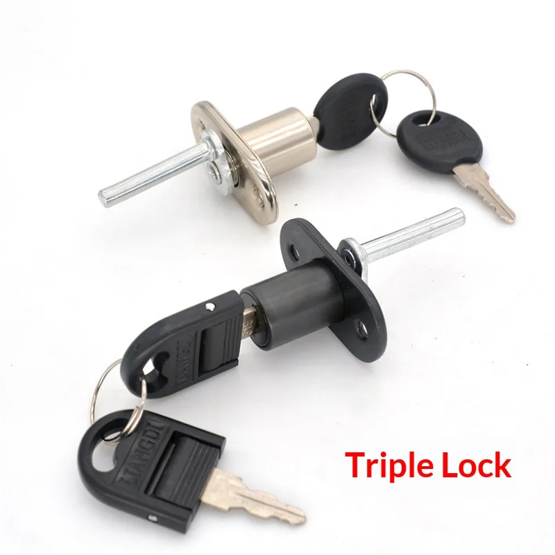 

Office Desk Drawer Triple Lock Universal Panel Wood Furniture Front Triple Action Lock File Cabinet Lock Head Linkage Lock Rod