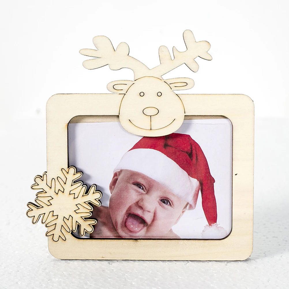 

4Pcs Christmas Picture Frames Chic Xmas Photo Frame Desktop Decor Family Photo Holder Holiday Party Keepsake Gift