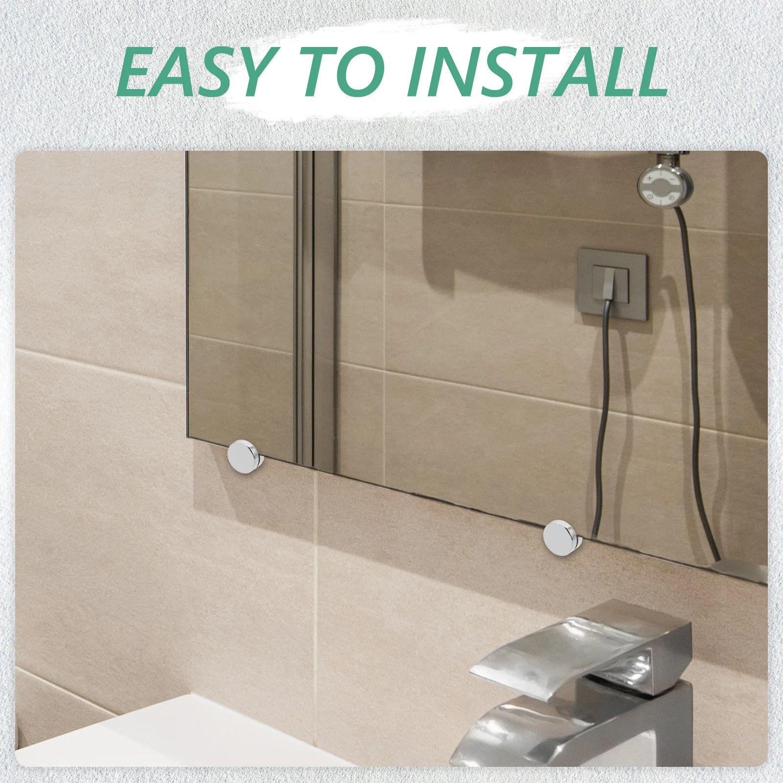 

4Pcs Mirror Fixing Clips Zinc Alloy Mounting Hardware for Bathroom Glass Clamps Shower Rooms Offices Kitchens Mirror Brackets