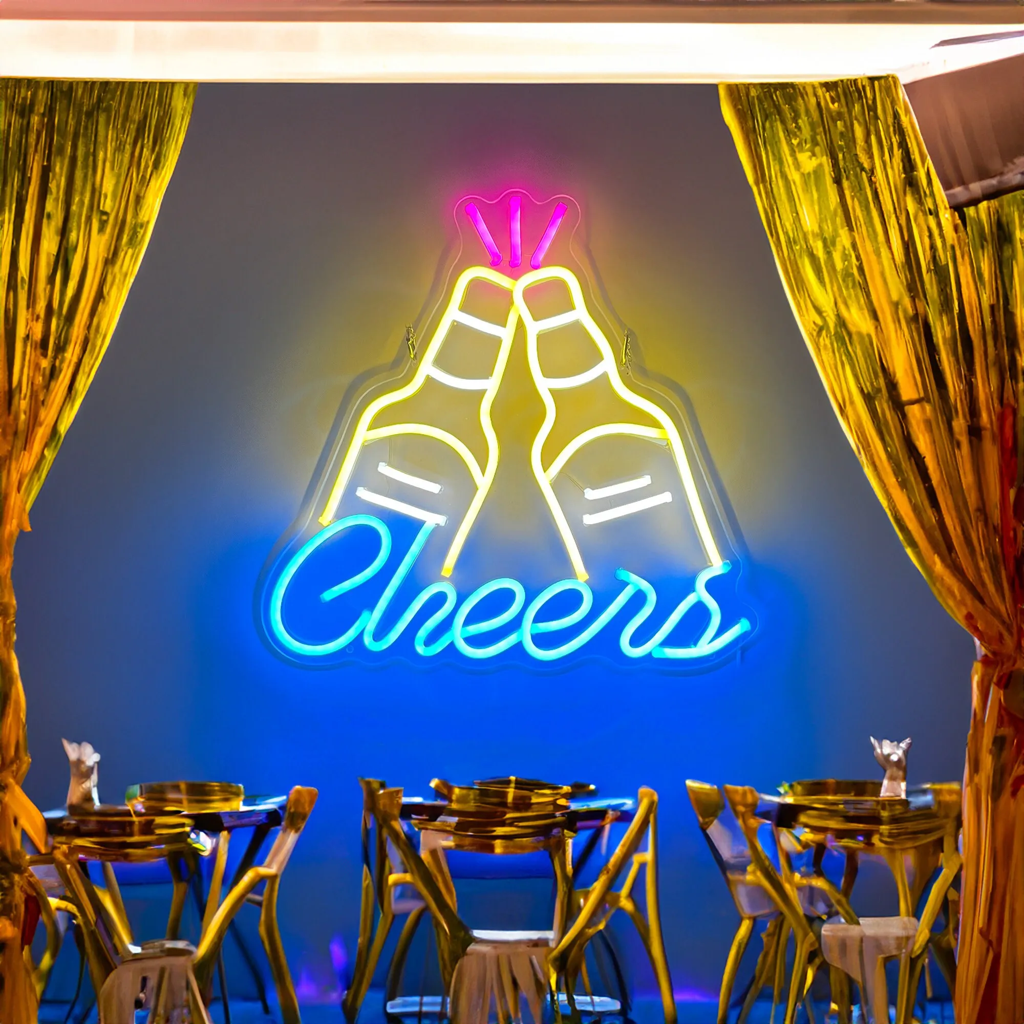 

Cheers Neon Sign Bar Beer Club Game Room Sign Wall Art Decor Custom Neon Business Shop Bar Opening Sign Personalized Open Gift