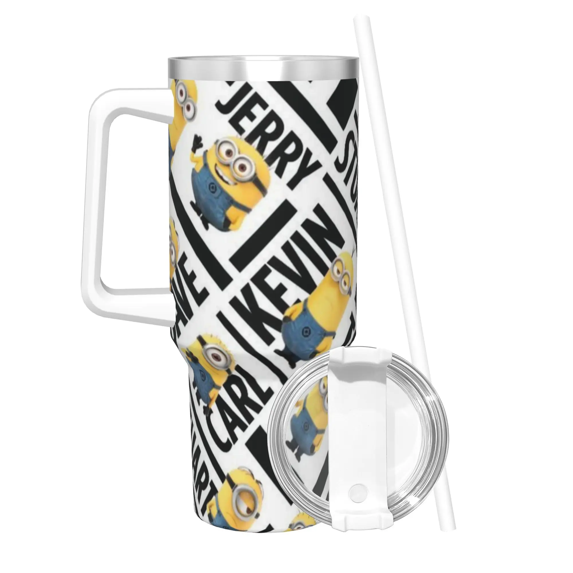 

M-Minions Tumbler Vacuum Insulated Coffee Cups Stainless Steel Office Home Mugs Water Bottle 40oz