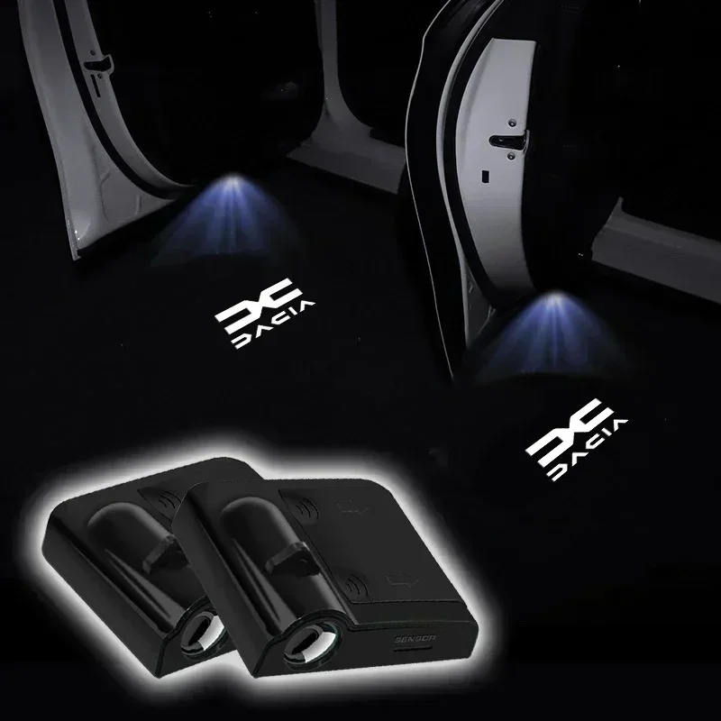 Car Door LED HD Welcome Courtesy Shadow Projector Lamp Logo Light For Dacia Duster Logan Sandero 2 Mcv Sandero MK Cilo Stepway