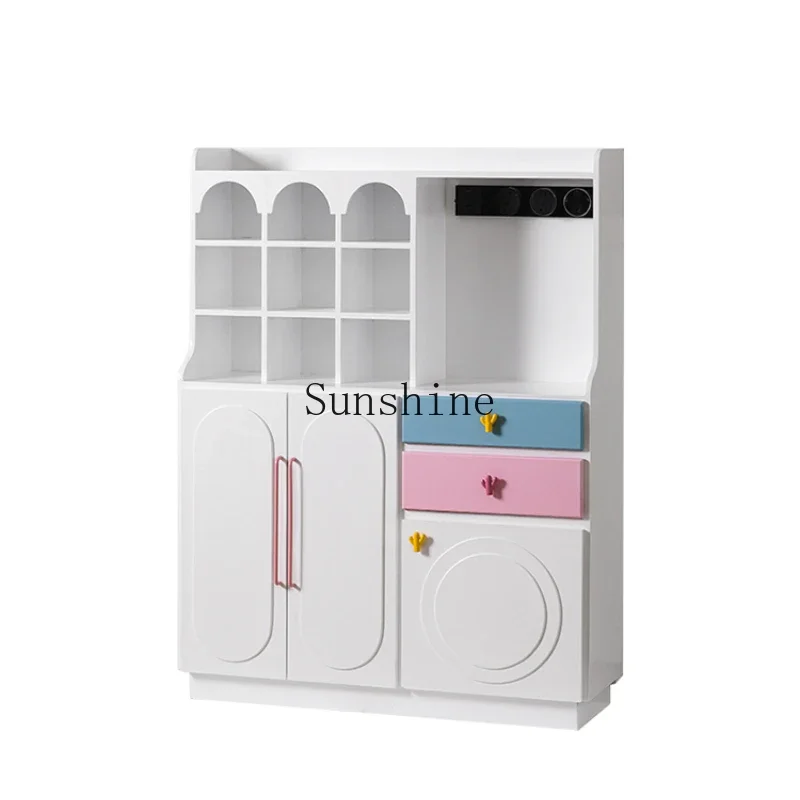 Modern simple and multi-functional living room wall storage side cabinet coffee machine cabinet