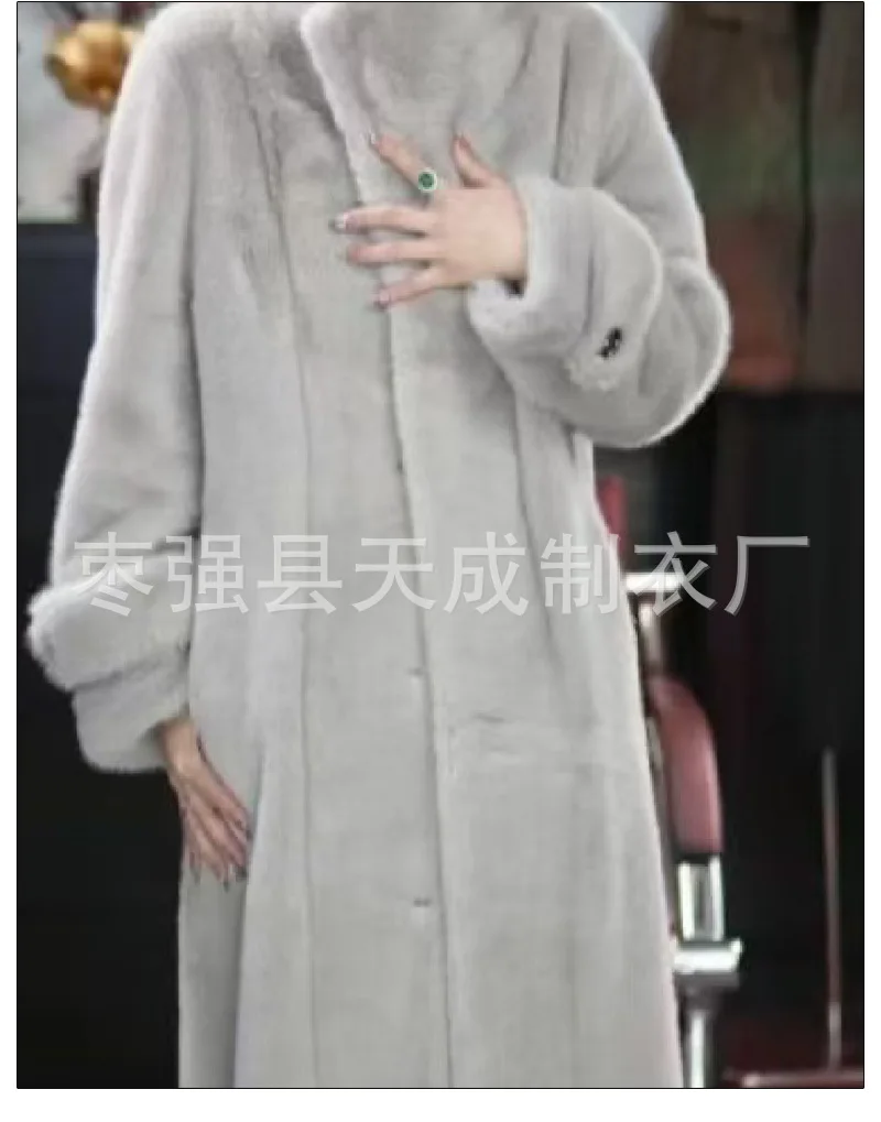 Faux Fur Long Coats Women Jackets Stand Collar Coat Thick Warm Y2k Streetwear Jacket Work Casual Outerwear Autumn Winter