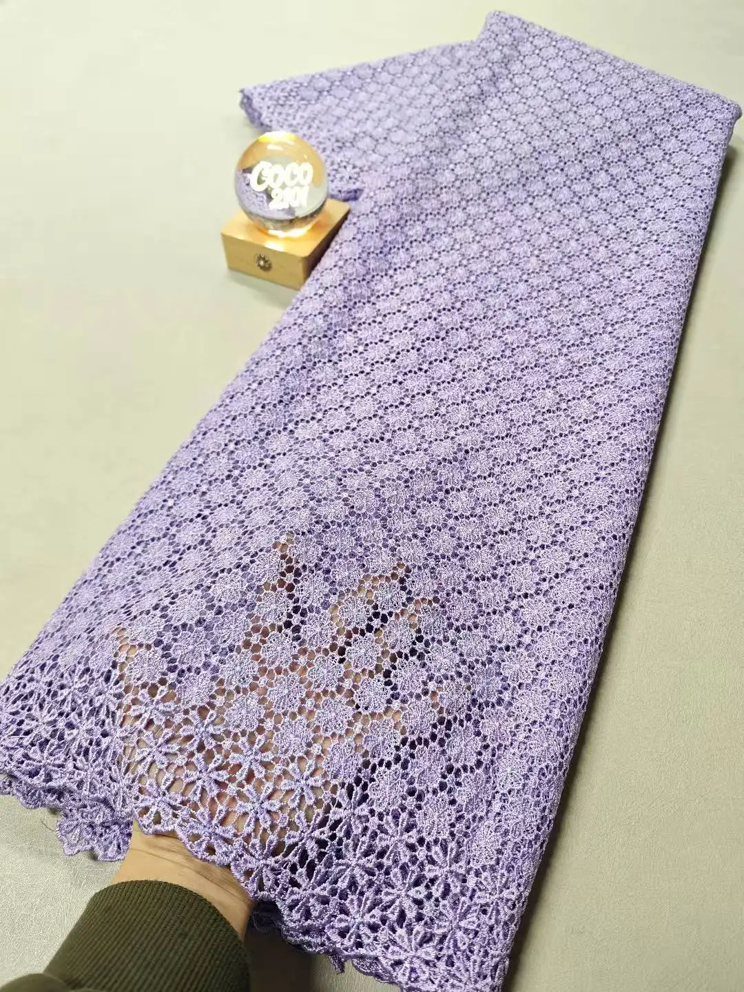 

African Nigerian 2026 High Quality Embroidery Lace Fabric Water Soluble Tulle Wedding Party Dress Guipure Sequins 5Yards XL164