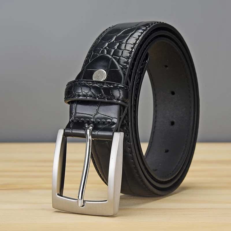 Men imitation alligator belt, fashion trend jeans wear, send husband to father\'s first choice
