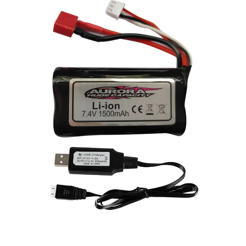 original 7.4v 1500mAh Li-ion battery/USB charger For Xinlehong 9130 9135 9136 9137 9138 9156 X9120 1/16 R/C cars Trucks parts