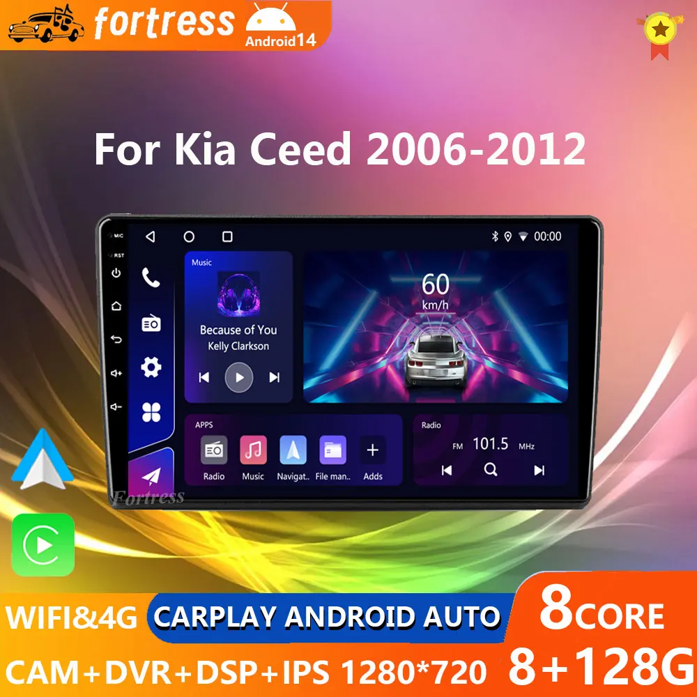 

AI Voice Wireless CarPlay Android Auto Radio for KIA CEED 2007 2008 2009 4G Car Multimedia GPS 2din autoradio