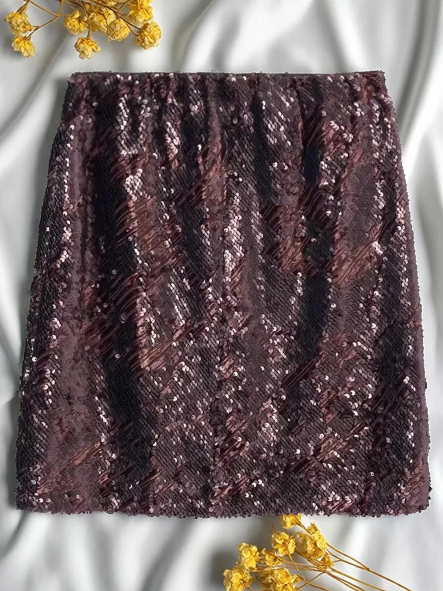 

Блестящая бархатная юбка с пайетками и высокой талией на резинке, женская, модная, осенне-зимняя, для города, повседневная, для активного отдыха