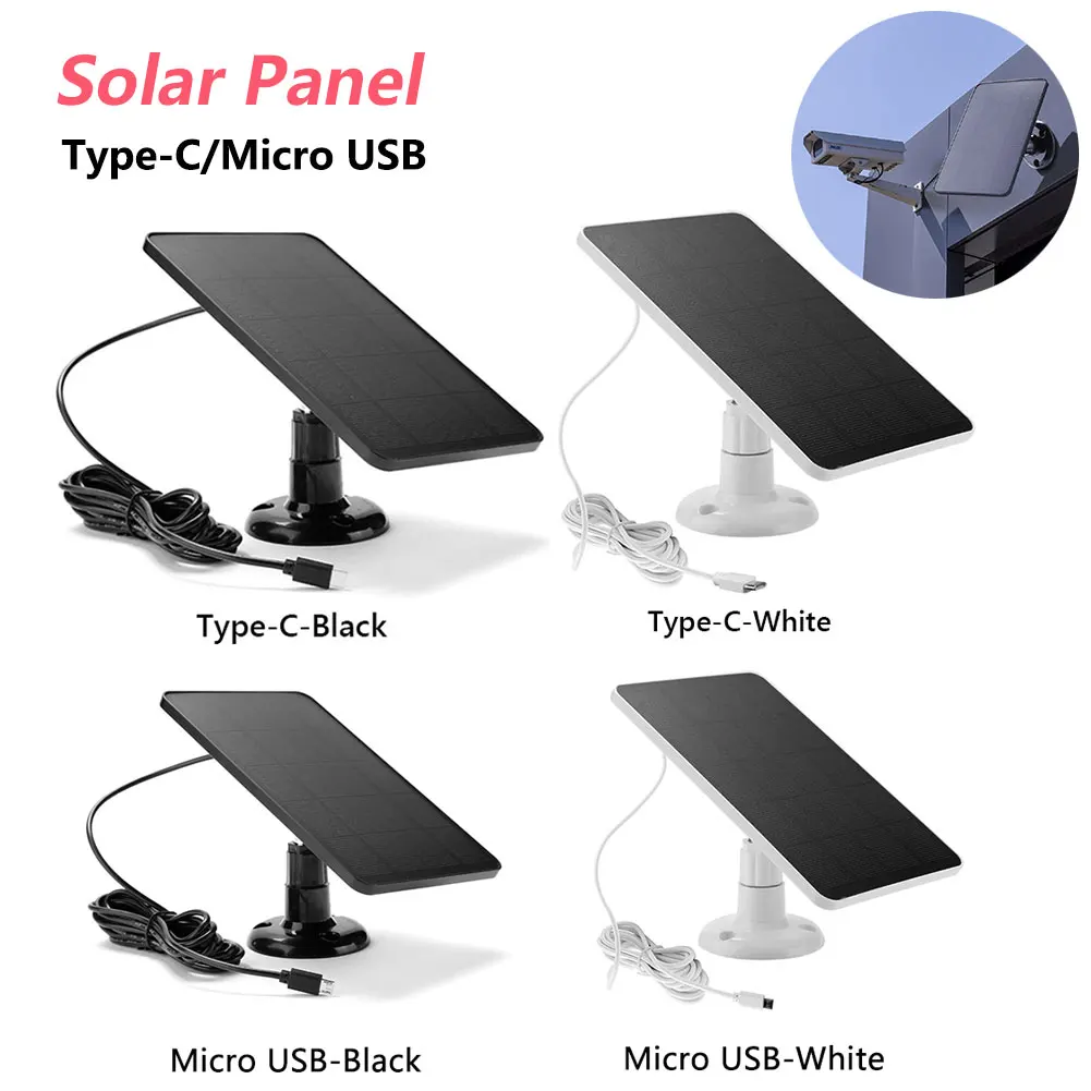 Solar Panel Micro USB Type C Outdoor DC Waterproof Solar Cells Charger Solar Panels for Security Camera Small Home Light System