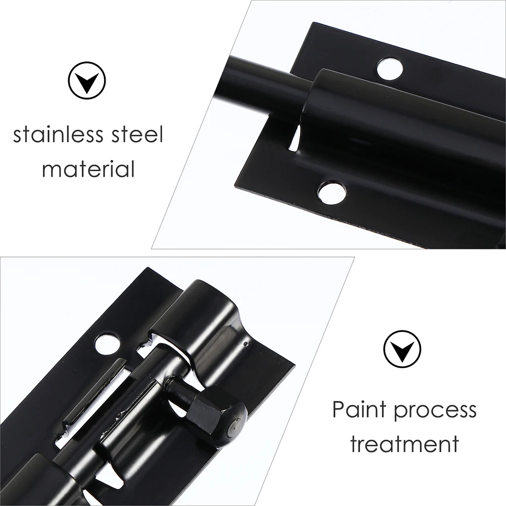 

2 Sets Stainless Steel Bolt Garage Door Lock Gate Exterior Locking Bolts Latch Sliding