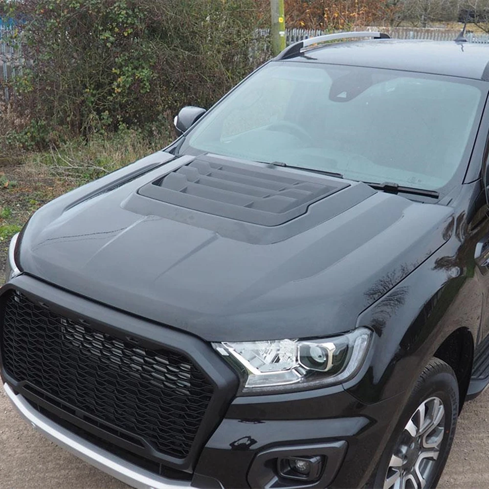 غطاء محرك السيارة الصغير غطاء فتحة التهوية لفورد رينجر T6 T7 T8 رابتو 2012-2021 ABS غطاء مغرفة غطاء محرك السيارة الأسود لسيارة ايفرست 2015-2019 #5