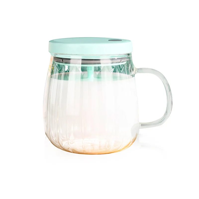 Electric Coffee Blender Electromagnetic Rotating High Boron Glass Mug with Lid and Handle Suitable for Home Office Travel