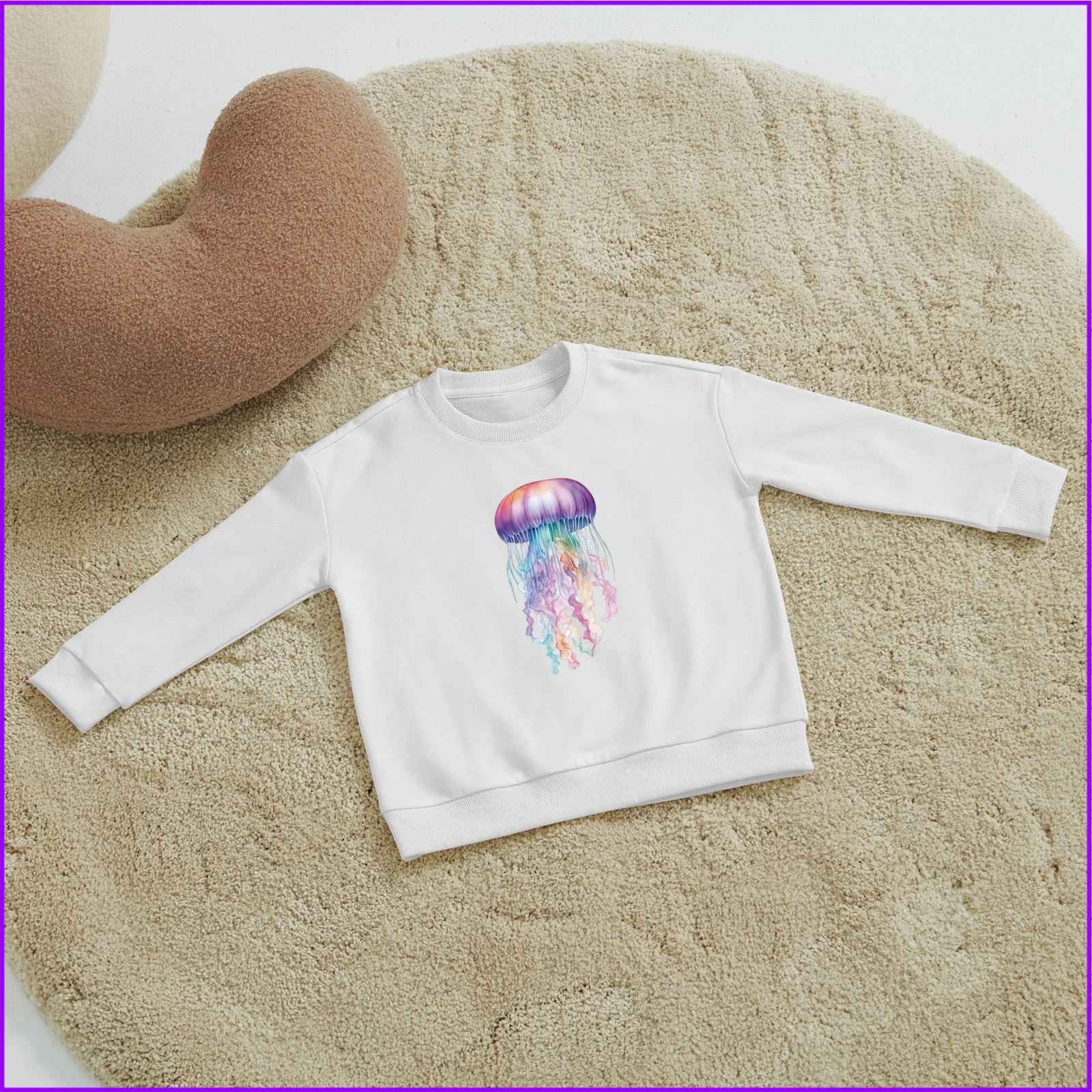 Beautiful Glowing Jellyfish Watercolor Under The Sea Ocean Sja359 Kids Boys Girls Hoodies Sweatshirts Hoodies Clothing Sweatshir