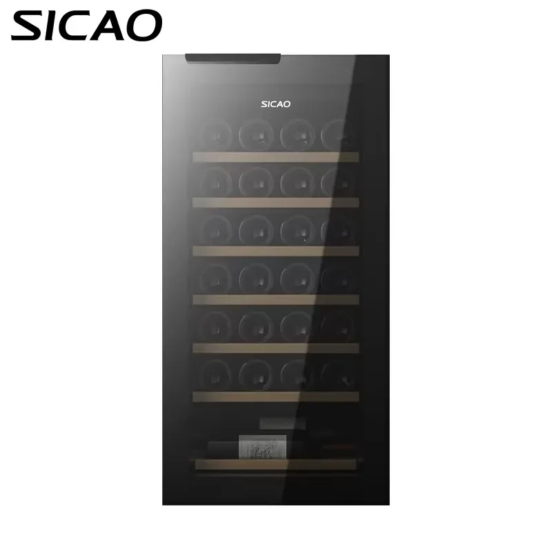Mini Wine Fridge Glass Door Cooler Cabinet Red Wine Refrigerator Small Bar Beverage Chiller for Home Restaurant Office Use