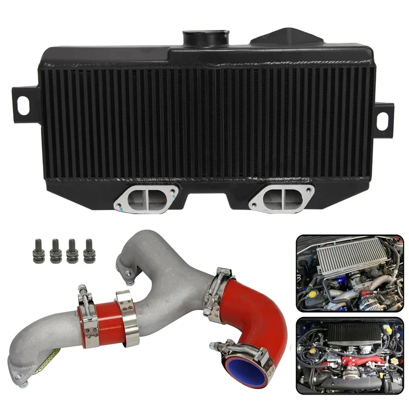 

Top Mount Uprated Intercooler +Y Pipe Kit Fits For Subaru 02-07 WRX STI EJ20 EJ25 GD Black/Blue/Red