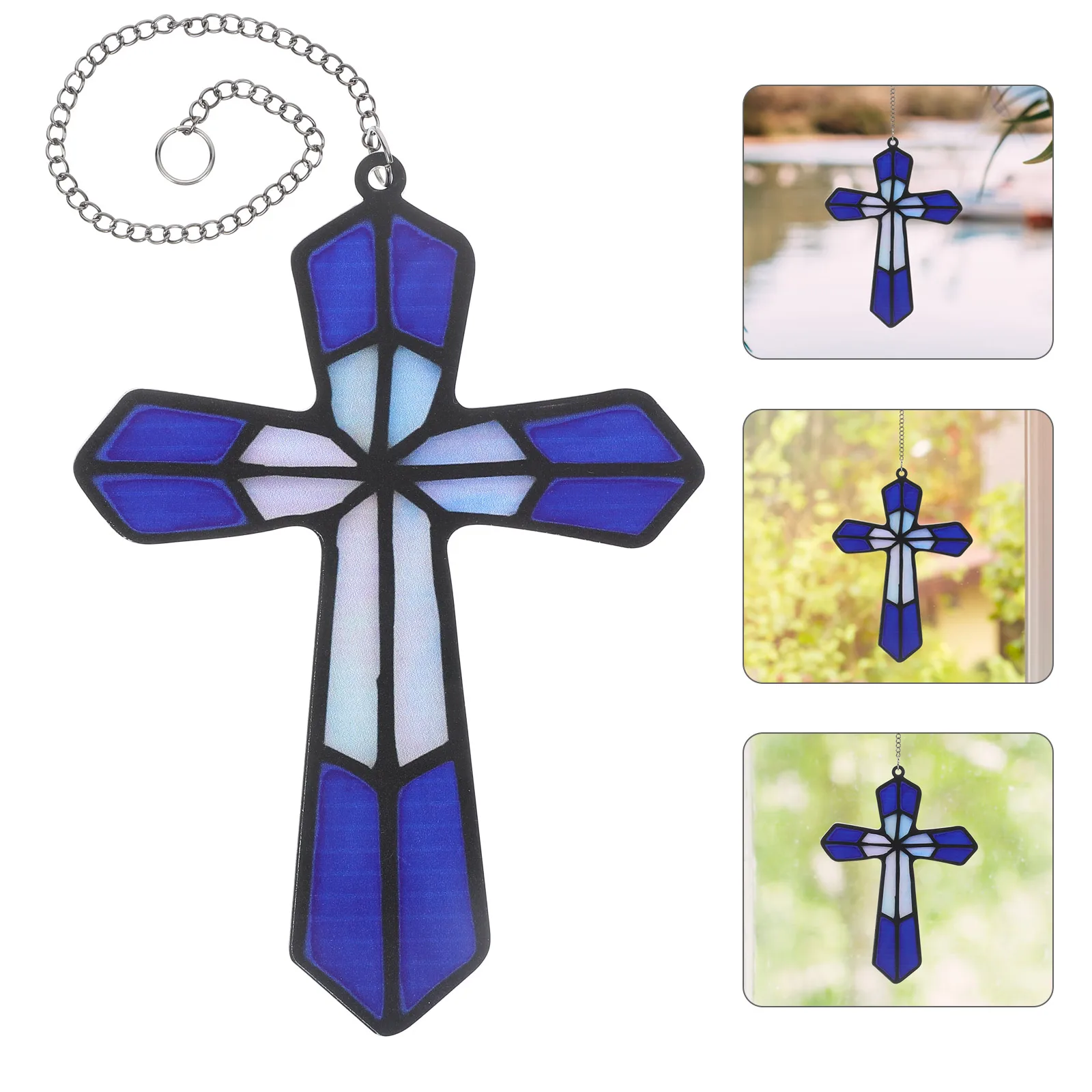 

Sturdy Acrylic Wall Cross Hanging Decor Cross Decoration Home Window Tree Small Hanging Ornament Wall Decor Holiday