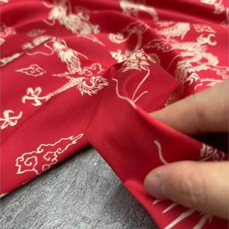 สินค้าใหม่ พิมพ์ลายทแยง ผ้าไหมยืด เสื้อคลุมและเดรสสไตล์จีน