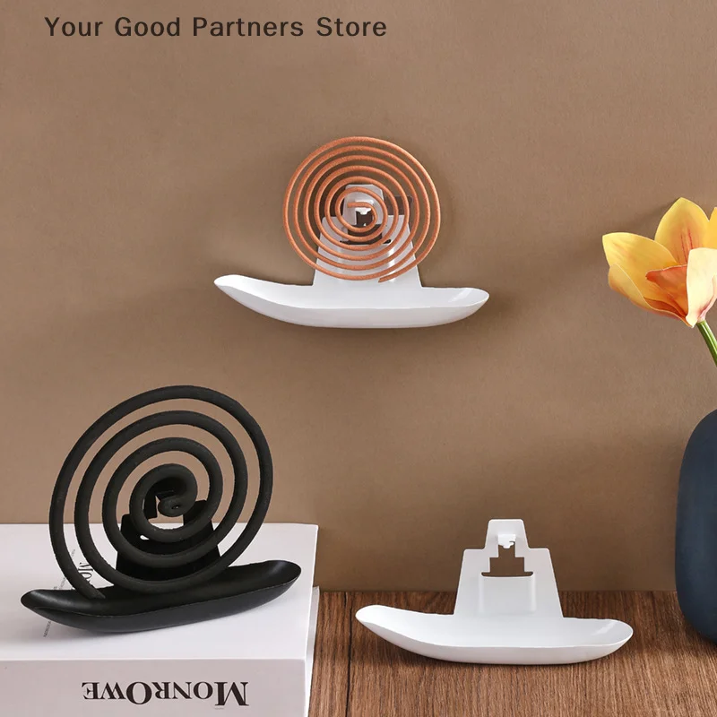 Creative Hanging Iron Boat Mosquito Coil Holder Spiral Summer Household Sandalwood Tray Holder Home Decorations