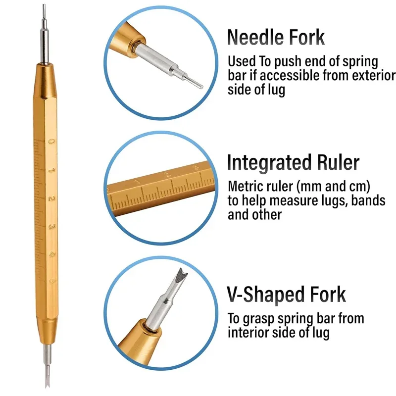 WATCH BANDS Spring Bar Tool Kit for Watch Link Removal Band Replacement Pin Extraction Watch Strap Tool and Strap Removal Tool
