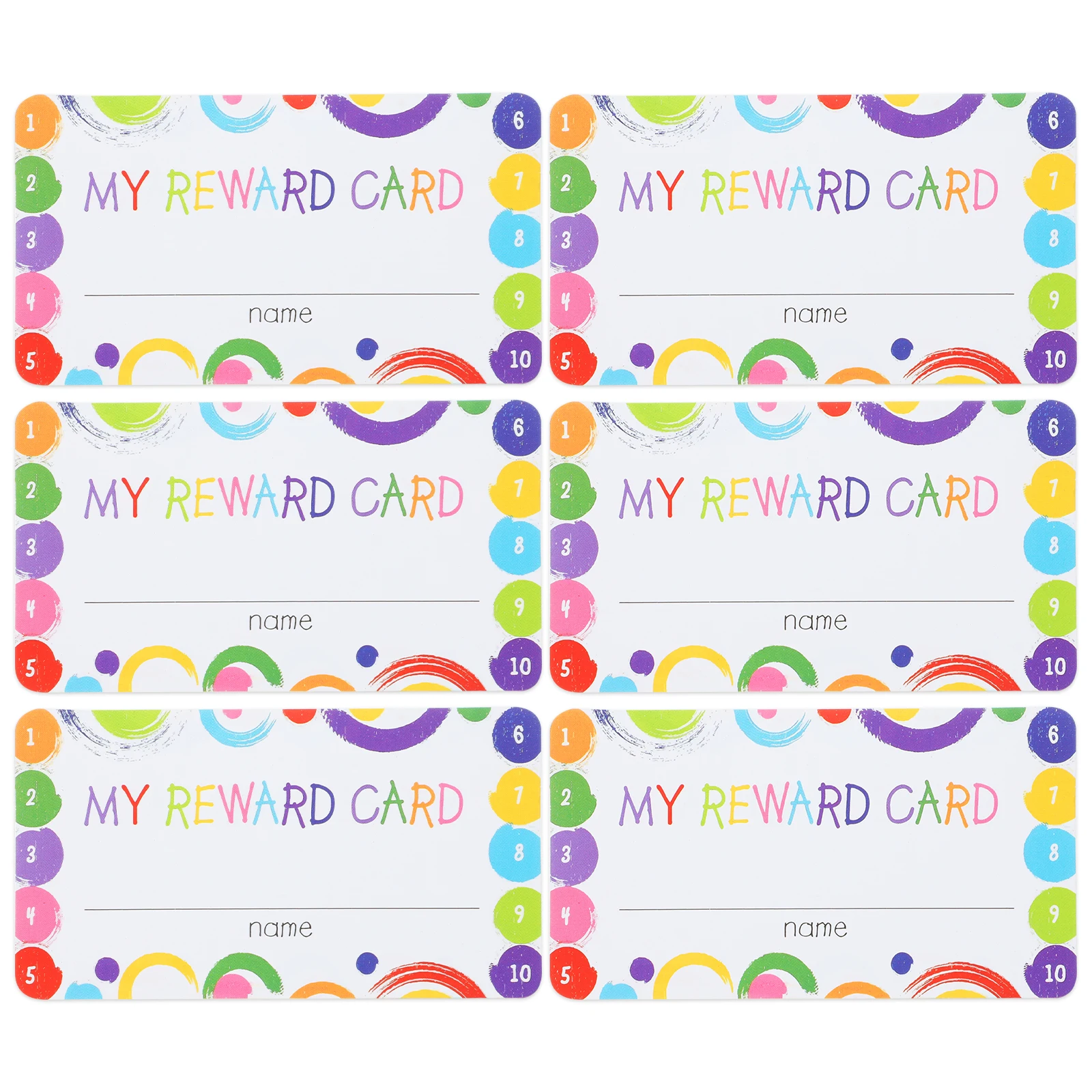 

100 Sheets Reward Cards Pack 5x9cm Cartoon Punch Classroom Student Teacher Awards Encouraging Loyalty Cards Stickers