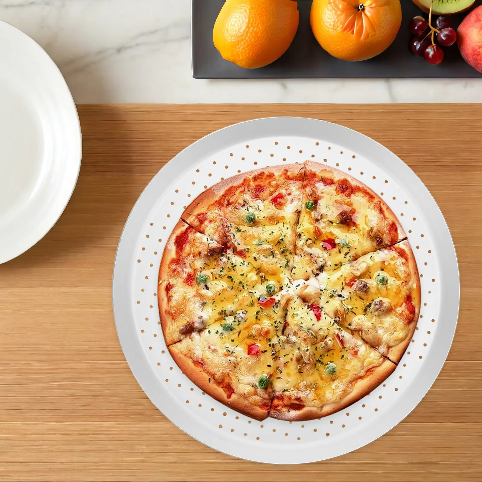 Aluminum Alloy 12 Inch Round Nonstick Perforated Baking Tray Pizza Pan Oven Grill Tool Pizza Pan for Oven Nonstick