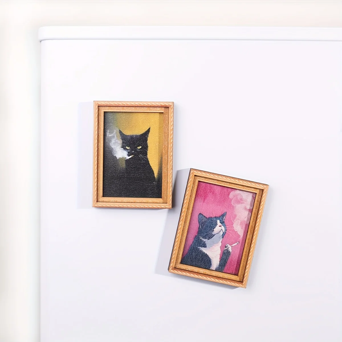 1 Stück süßer Katzen-Kühlschrankmagnet – bezauberndes schwarz-weißes Katzen-Design, perfekt für Heim- und Bürodekoration – Detail 6