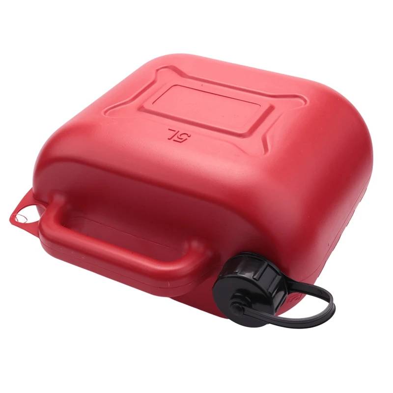 5L Car Fuel Tank Can Spare Plastic Petrol Gas Container Anti-Static Fuel Carrier With Pipe For Car Travel