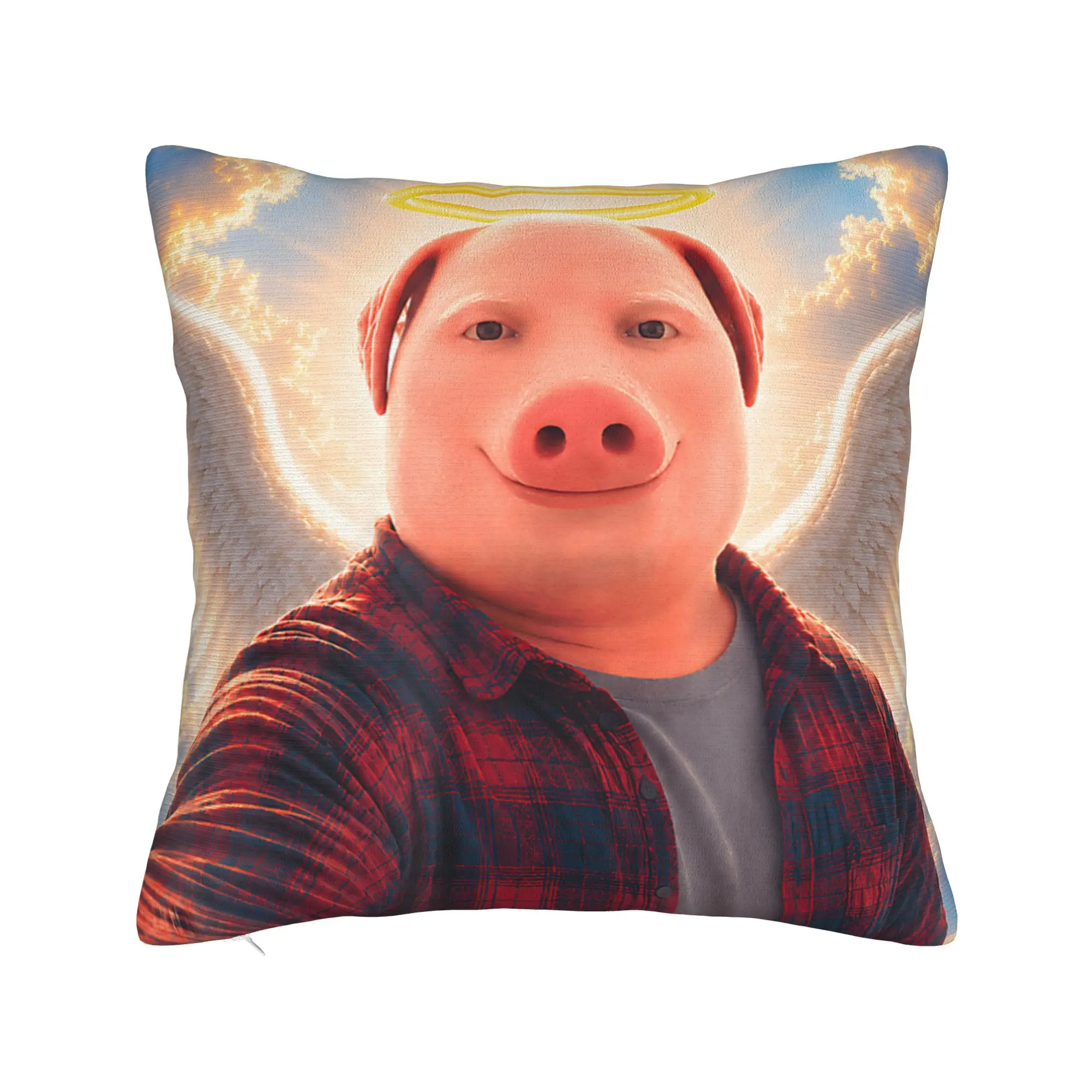 Angel John Pork Funny is Calling Phone Pillow Case  Comfy Pillow Cover For Sofa Bedroom Home Decor Vintage Pillowcases