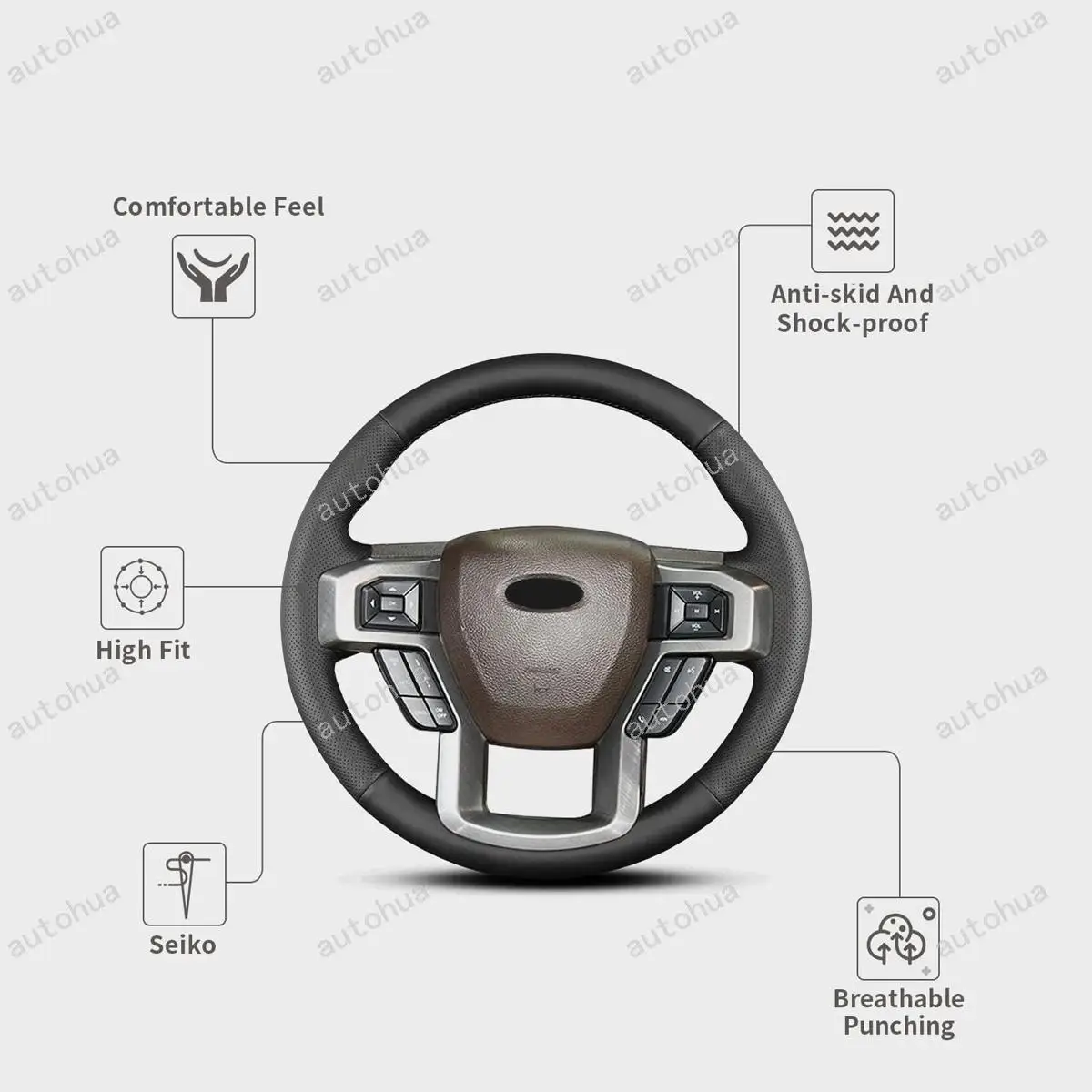 

Steering Wheel Cover,Fit for Ford F-150 2015 2018/Expedition 2018/F-150 Limited 2016/F-Series Super Duty 2017 2020 2022